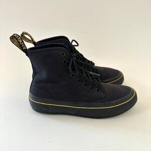 Dr Martens Womens Monet Black Canvas High Top Sneakers Size 6 Lace Up Boots